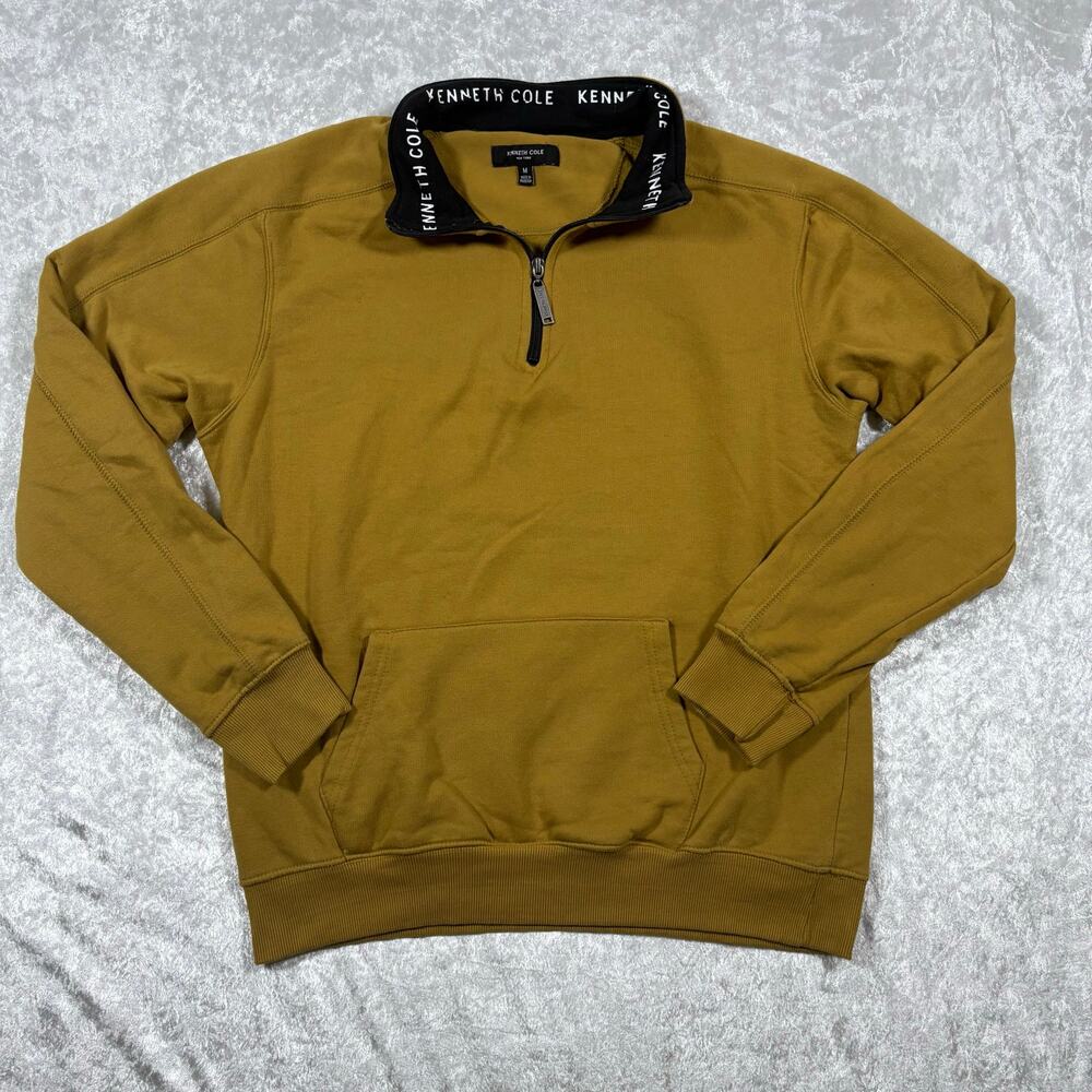 Kenneth Cole Medium Tan Quarter Zip Pullover Sweater